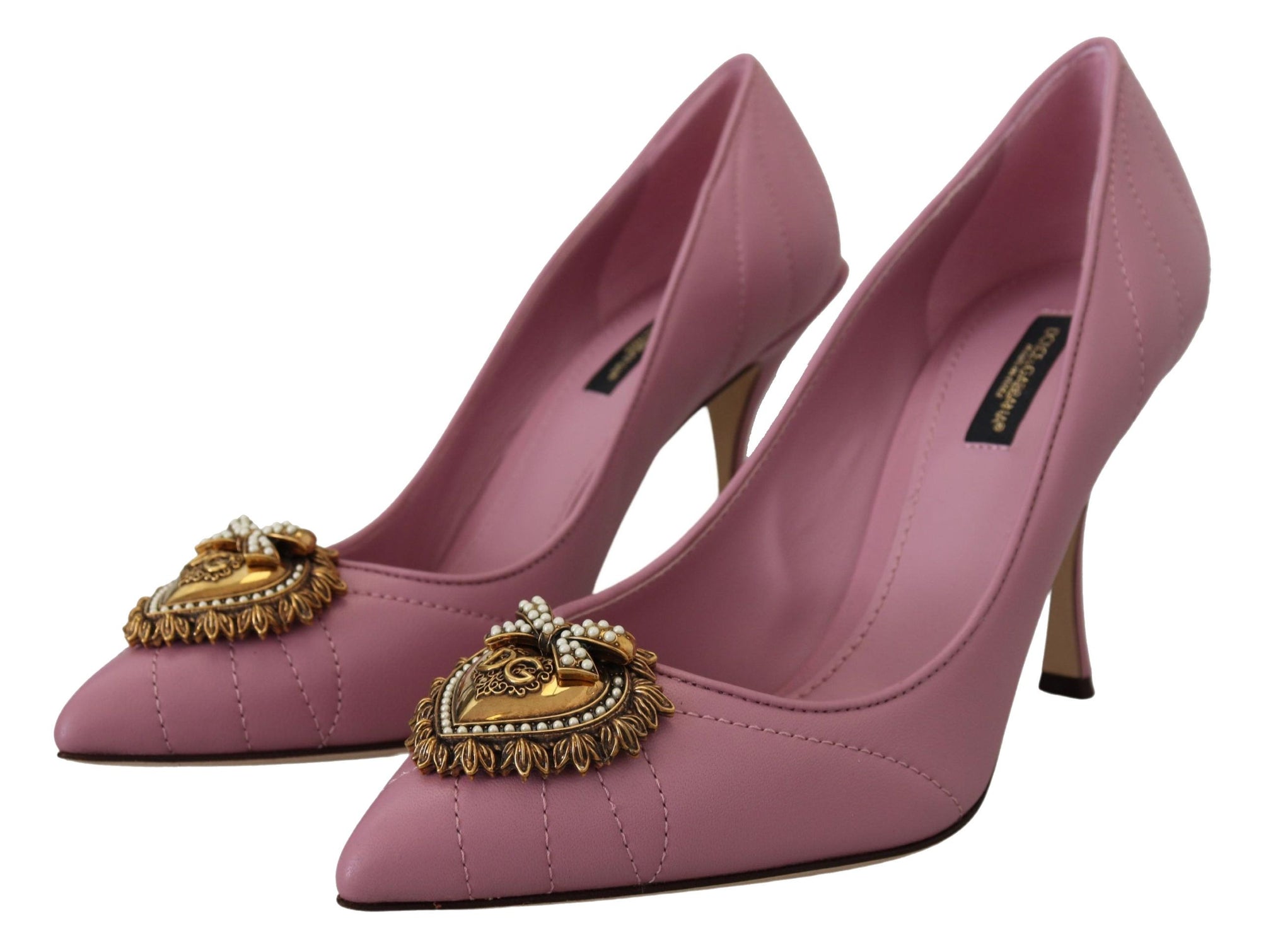 Escarpins en cuir Dolce &amp; Gabbana Devotion en rose