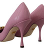 Escarpins en cuir Dolce &amp; Gabbana Devotion en rose