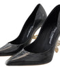 Escarpins élégants à talons noirs et dorés Dolce &amp; Gabbana