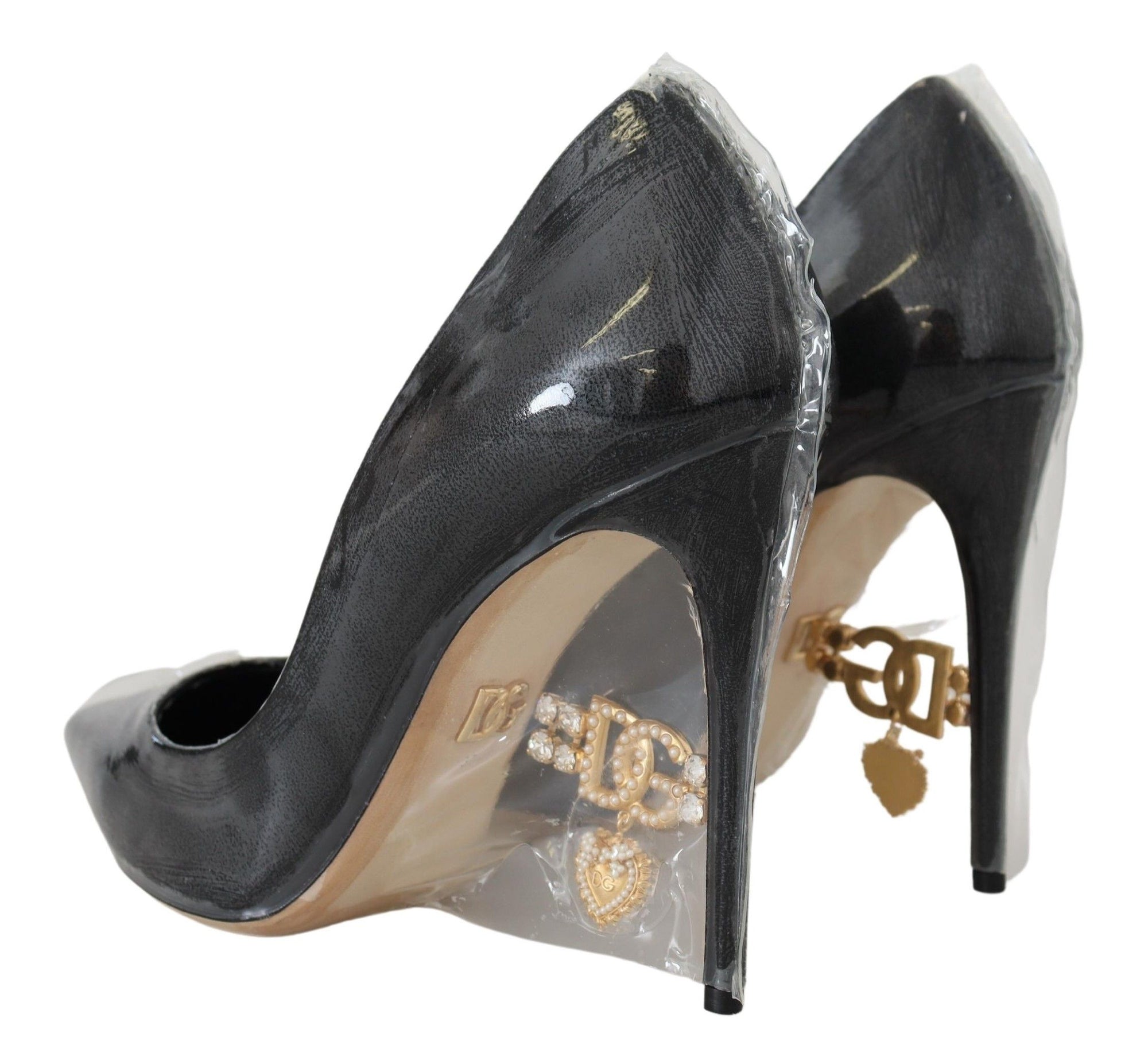 Escarpins élégants à talons noirs et dorés Dolce &amp; Gabbana