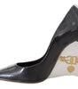 Escarpins élégants à talons noirs et dorés Dolce &amp; Gabbana