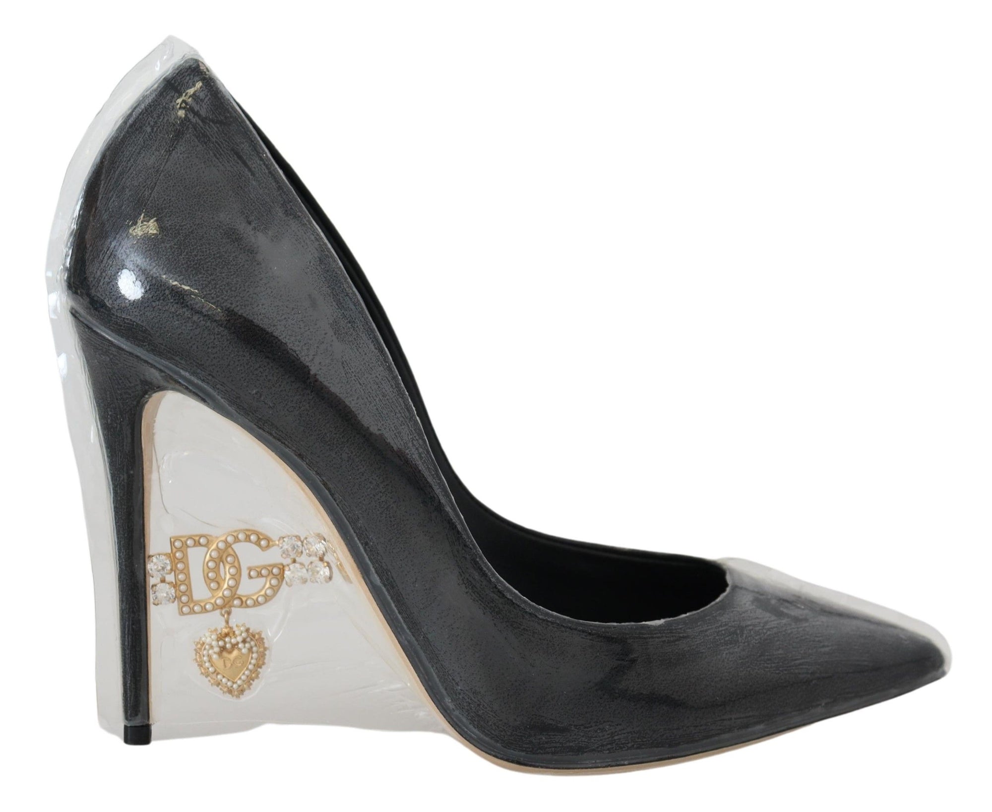 Escarpins élégants à talons noirs et dorés Dolce &amp; Gabbana