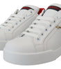 Baskets élégantes en cuir blanc Portofino de Dolce &amp; Gabbana