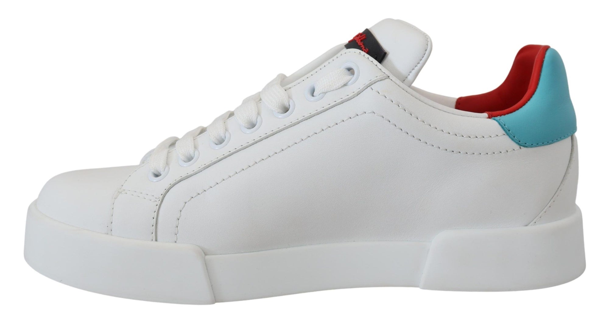 Baskets élégantes en cuir blanc Portofino de Dolce &amp; Gabbana