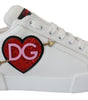 Baskets élégantes en cuir blanc Portofino de Dolce &amp; Gabbana