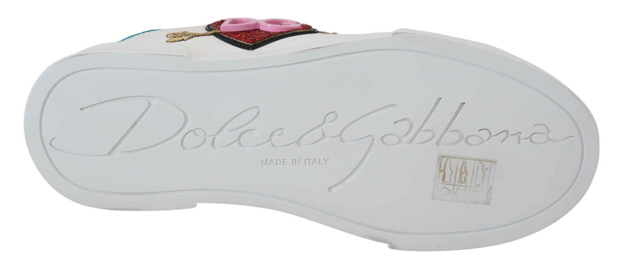 Baskets élégantes en cuir blanc Portofino de Dolce &amp; Gabbana