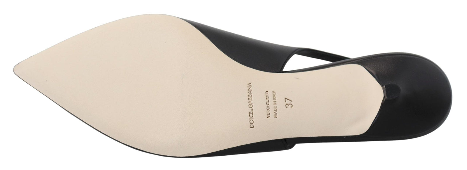 Dolce &amp; Gabbana - Escarpins élégants à bride arrière en cuir noir