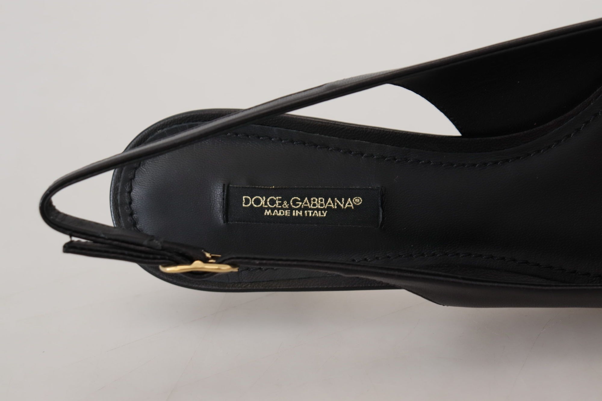 Dolce &amp; Gabbana - Escarpins élégants à bride arrière en cuir noir