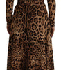 Dolce & Gabbana Brown Leopard Wrap A-line Maxi Viscose Dress