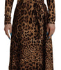 Dolce & Gabbana Brown Leopard Wrap A-line Maxi Viscose Dress