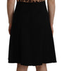 Dolce & Gabbana Black Leopard A-line Knee Length Dress