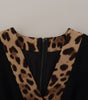 Dolce & Gabbana Black Leopard A-line Knee Length Dress