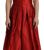 Dolce & Gabbana Red A-line Pleated Satin Silk Dress