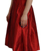Dolce & Gabbana Red A-line Pleated Satin Silk Dress