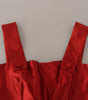 Dolce & Gabbana Red A-line Pleated Satin Silk Dress
