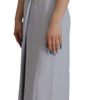 Dolce & Gabbana Blue Floral Applique Midi Viscose Dress