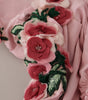Dolce & Gabbana Pink Flower Embellished One Shoulder Dress