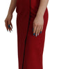 Dolce & Gabbana Red Sweetheart Neck Bodycon Midi Dress