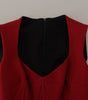Dolce & Gabbana Red Sweetheart Neck Bodycon Midi Dress