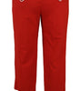 Dolce &amp; Gabbana Elegant Red High-Waist Cropped Pants