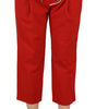 Dolce &amp; Gabbana Elegant Red High-Waist Cropped Pants