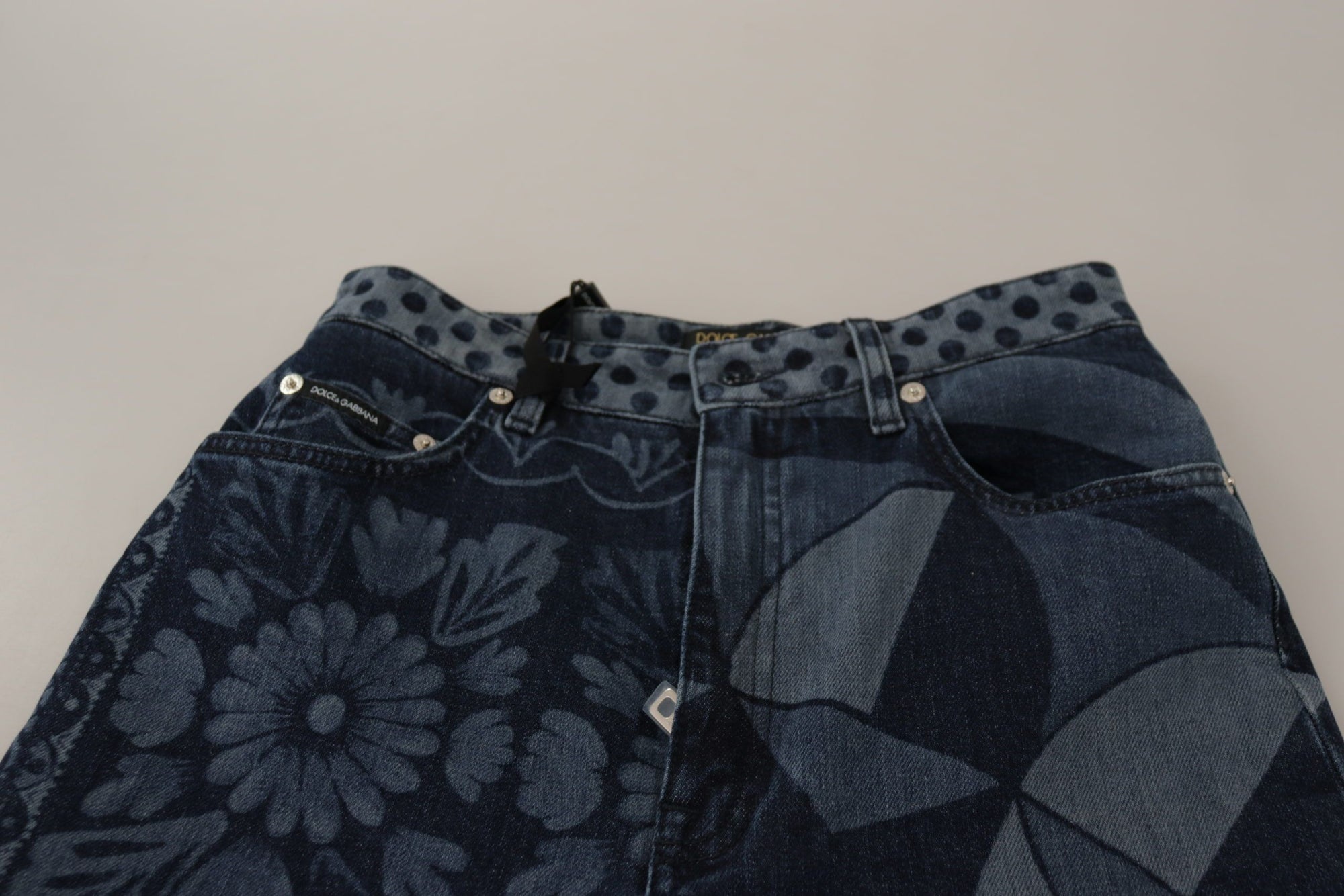 Dolce &amp; Gabbana Elegant Floral High Waist Skinny Jeans