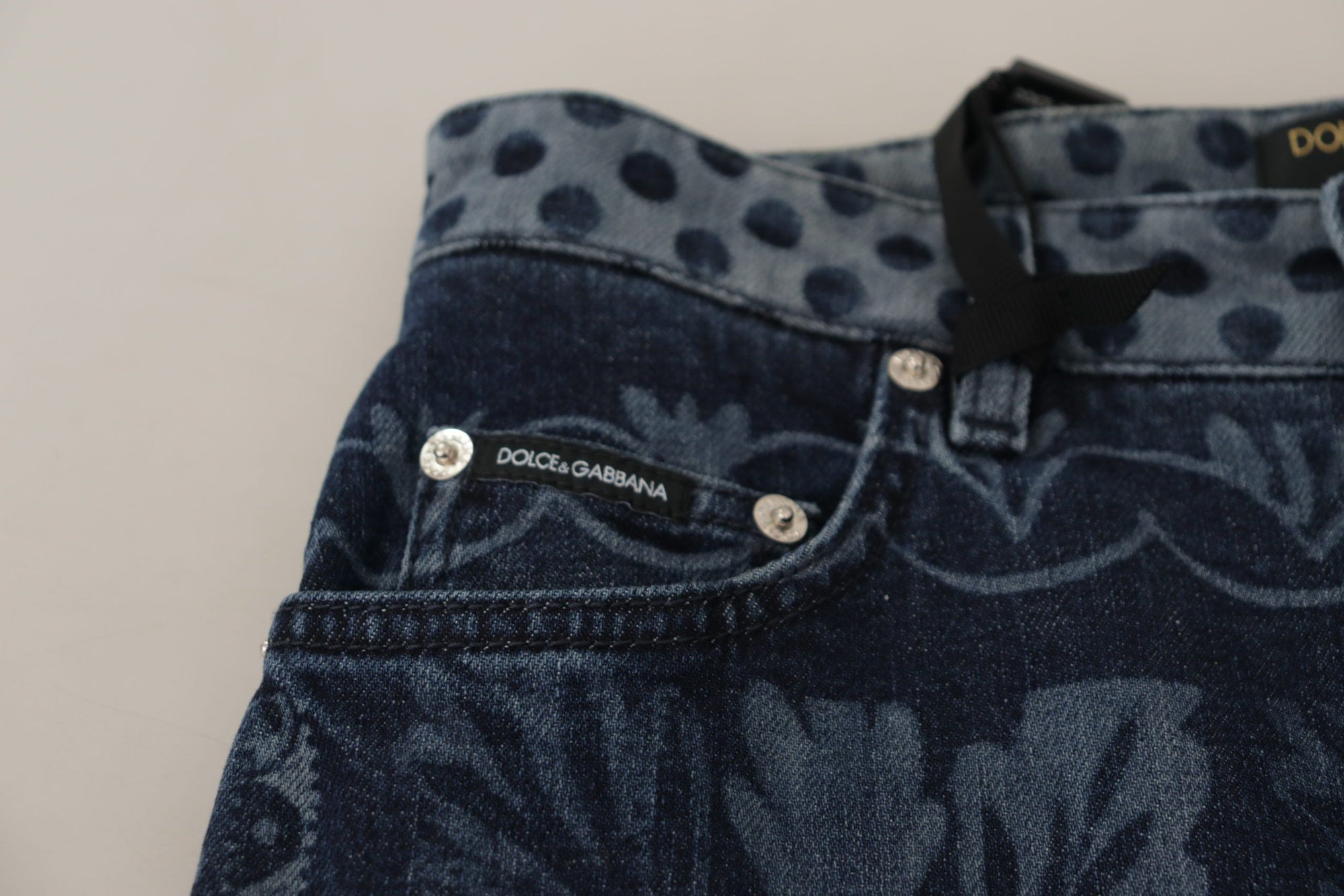 Dolce &amp; Gabbana Elegant Floral High Waist Skinny Jeans