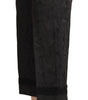 Dolce &amp; Gabbana Elegant Black Brocade Cropped Pants
