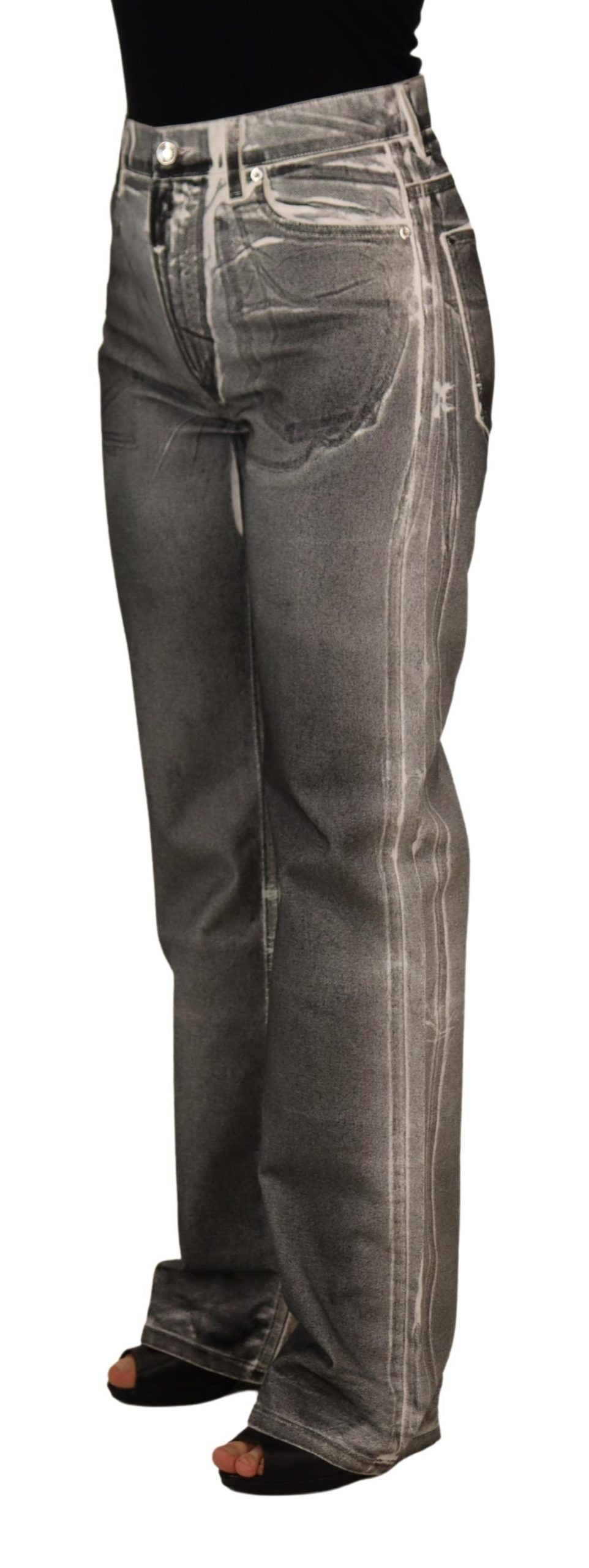 Dolce &amp; Gabbana High Waist Gray Denim Elegance