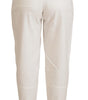 Dolce &amp; Gabbana Elegant White High-Waist Tapered Trousers