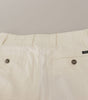 Dolce &amp; Gabbana Elegant White High-Waist Tapered Trousers