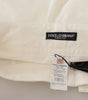 Dolce &amp; Gabbana Elegant White High-Waist Tapered Trousers