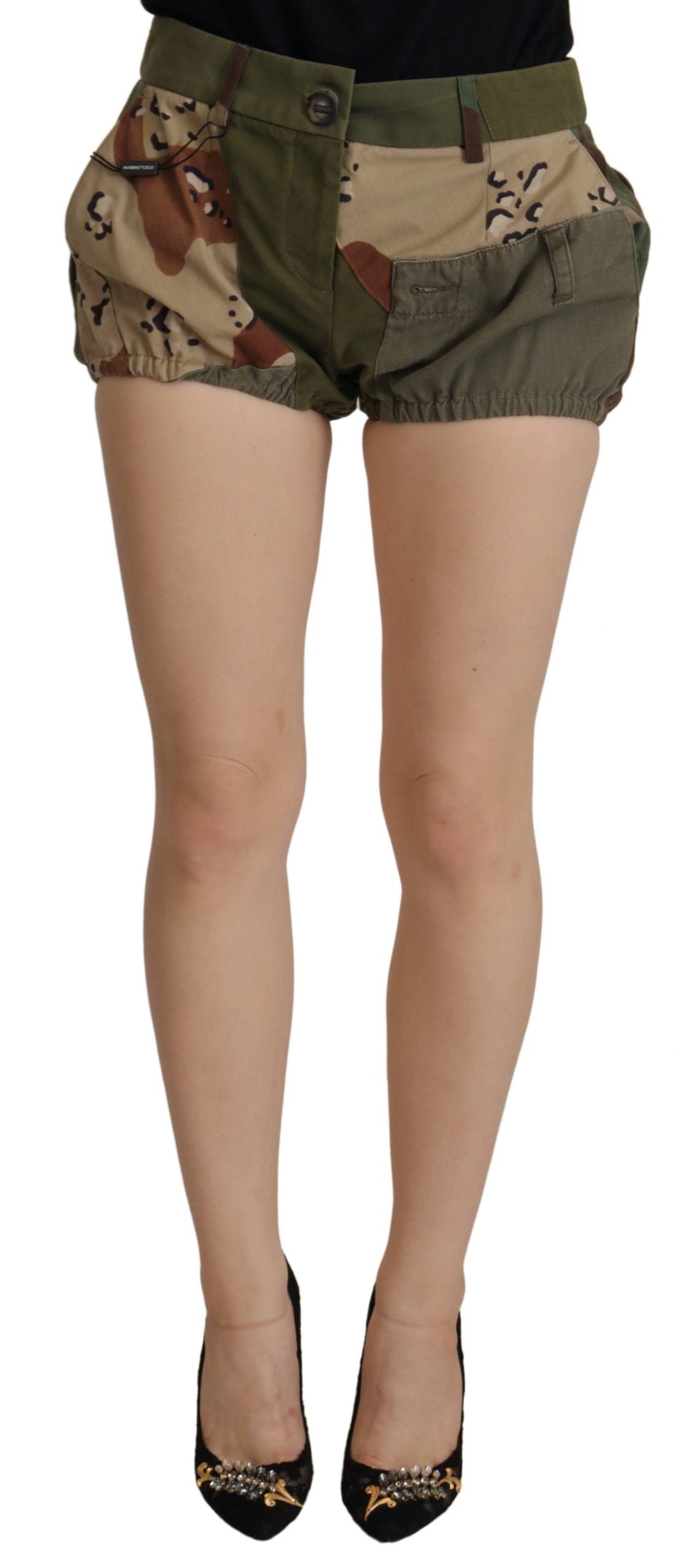 Pantalon taille haute vert armée Dolce & Gabbana