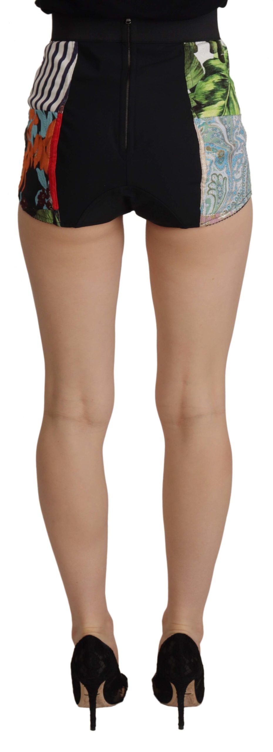 Pantalon taille haute patchwork multicolore Dolce &amp; Gabbana