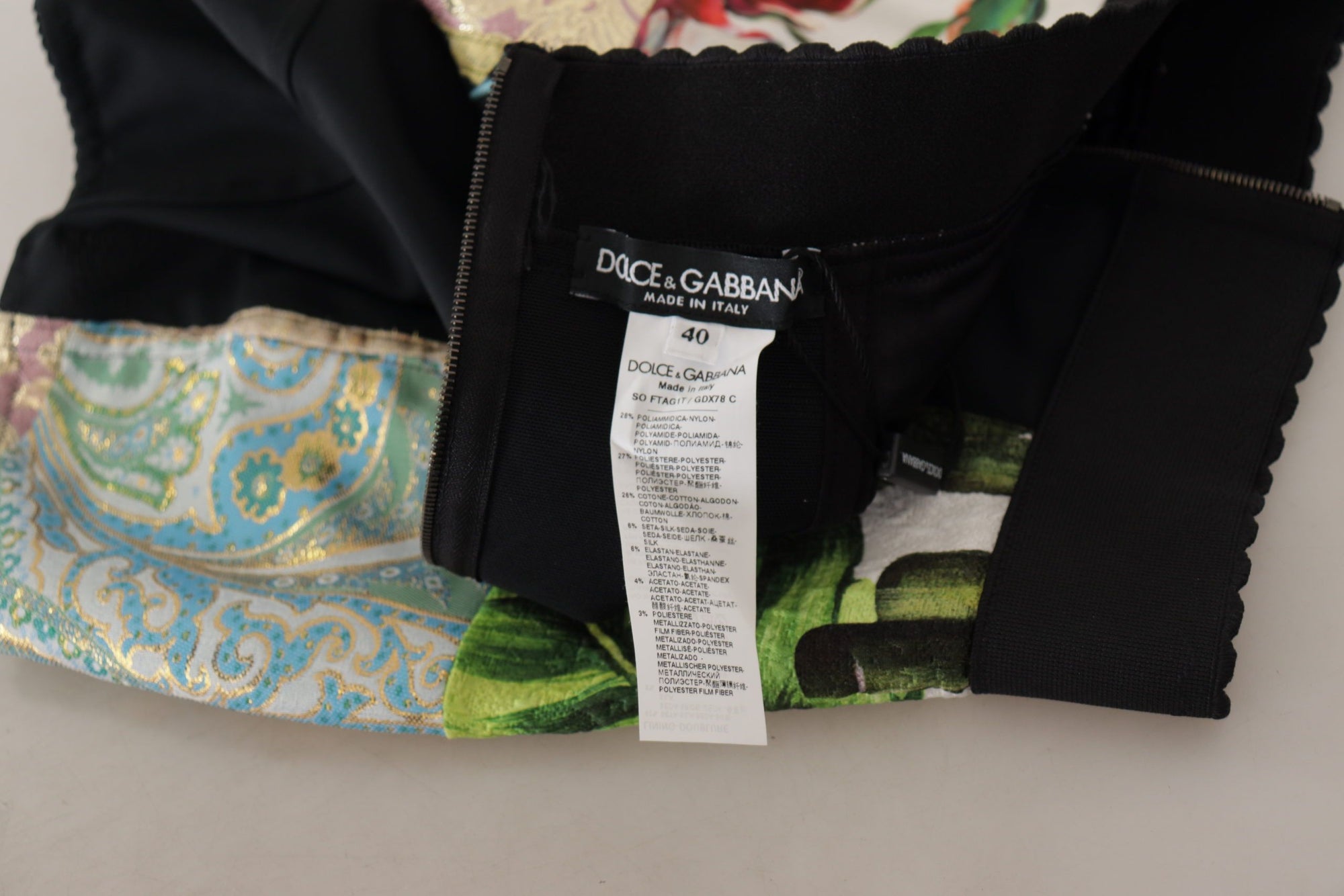 Pantalon taille haute patchwork multicolore Dolce &amp; Gabbana