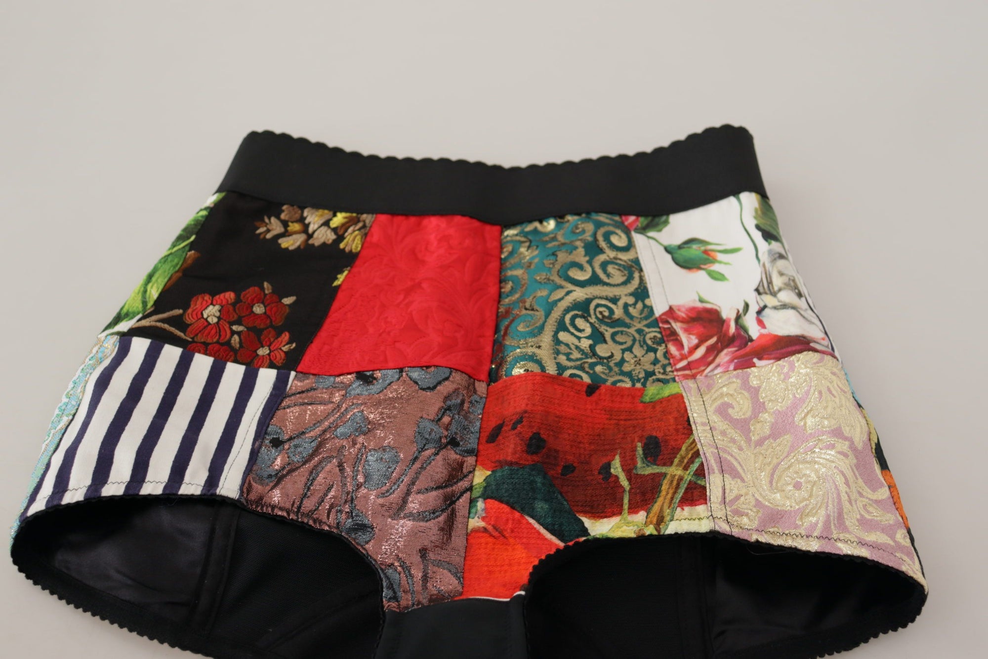 Pantalon taille haute patchwork multicolore Dolce &amp; Gabbana