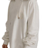 Dolce & Gabbana White Hoodie Pullover Embroidered Sweater