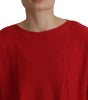Dolce & Gabbana Red Wool Knit Round Neck Pullover Sweater