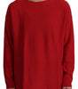 Dolce & Gabbana Red Wool Knit Round Neck Pullover Sweater