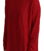 Dolce & Gabbana Red Wool Knit Round Neck Pullover Sweater