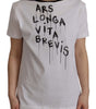 Dolce & Gabbana White Slogan Print Round Neck Cotton  T-shirt