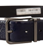 Dolce & Gabbana Blue Patent Leather Vernice Silver Logo Buckle Belt
