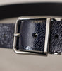 Dolce & Gabbana Blue Patent Leather Vernice Silver Logo Buckle Belt