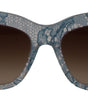 Dolce & Gabbana Blue Lace Acetate Rectangle DG4231 Shades Sunglasses