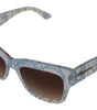 Dolce & Gabbana Blue Lace Acetate Rectangle DG4231 Shades Sunglasses