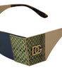 Dolce & Gabbana Gold Metal Rectangle Shades DG2263 Sunglasses