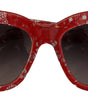 Dolce & Gabbana Red Lace Acetate Rectangle Shades  DG4231F  Sunglasses
