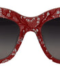 Dolce & Gabbana Red Lace Acetate Rectangle Shades  DG4231F  Sunglasses