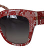 Dolce & Gabbana Red Lace Acetate Rectangle Shades  DG4231F  Sunglasses