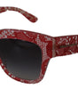 Dolce & Gabbana Red Lace Acetate Rectangle Shades DG4231Sunglasses
